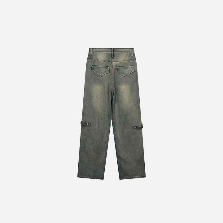 Back view of the Y2K Vintage High Street Denim Pants in a gray background