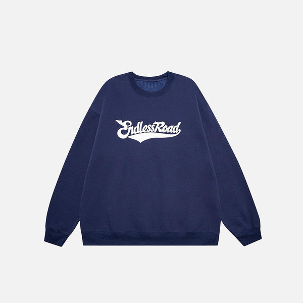 "Endless Road" Letter Print Sweatshirt