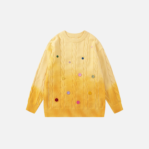 Y2K Colorful Gradient Cable Knit Sweater