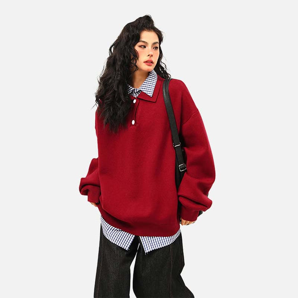 High End American Retro Pullover Sweater