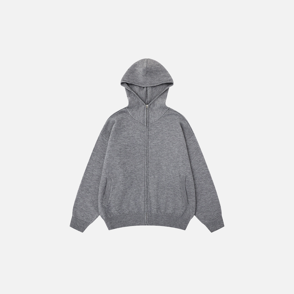 Retro Cozy Knit Hooded Sweatshirt & Short