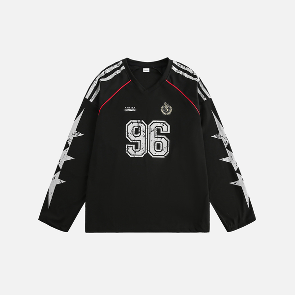 American Style Sport V-Neck Long Sleeve T-Shirt