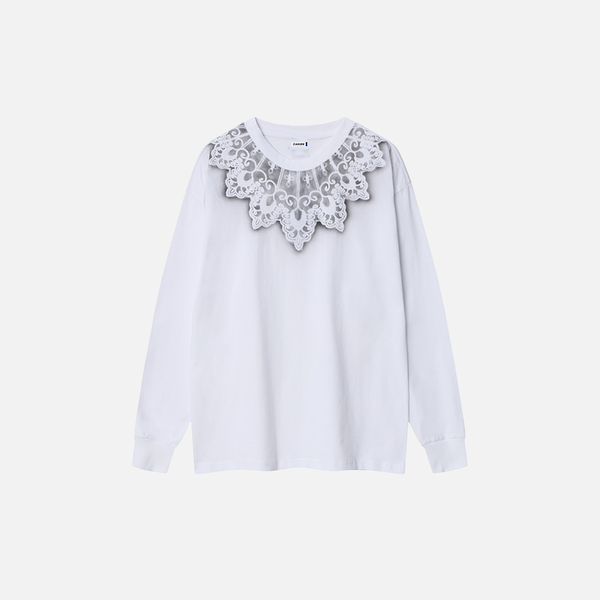 Ethnic Print Loose Fit Long Sleeve Sweatshirt