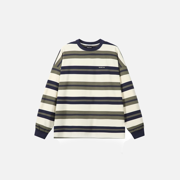 Oversized Vintage Stripe Sweatshirt