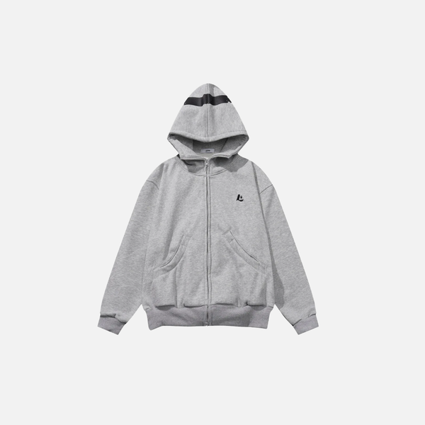 Winter Cozy Fleece Zip-Up Hooded Cotton Sweatshirt