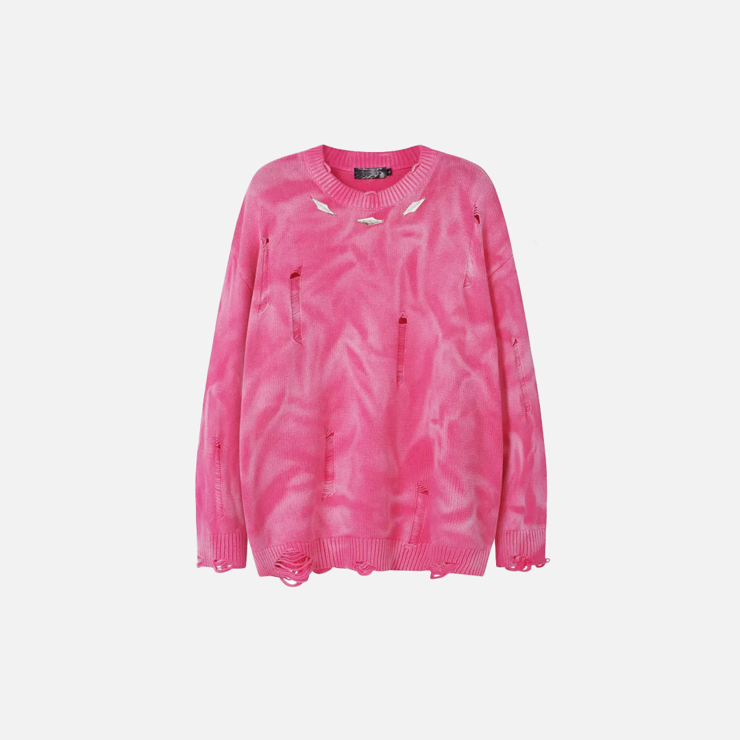 Y2K Signature Grunge Oversized Ripped Knitted Sweater – DAXUEN