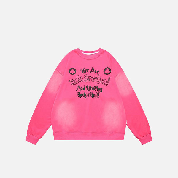 Letter Embroidery Washed Sweatshirt