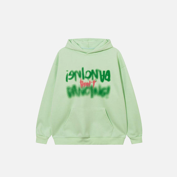 Washed Letter Print Hoodie