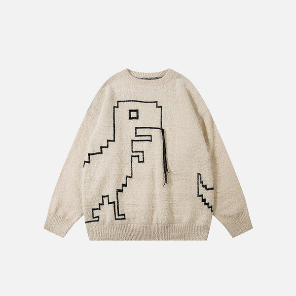 Suéter cosido de dinosaurio