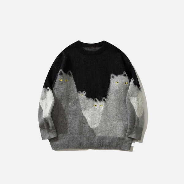 Starry Cats Knitted Sweater