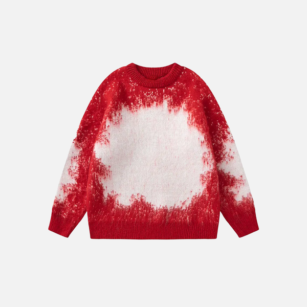 Streetwear Gradient Ombre Fuzzy Knit Sweater