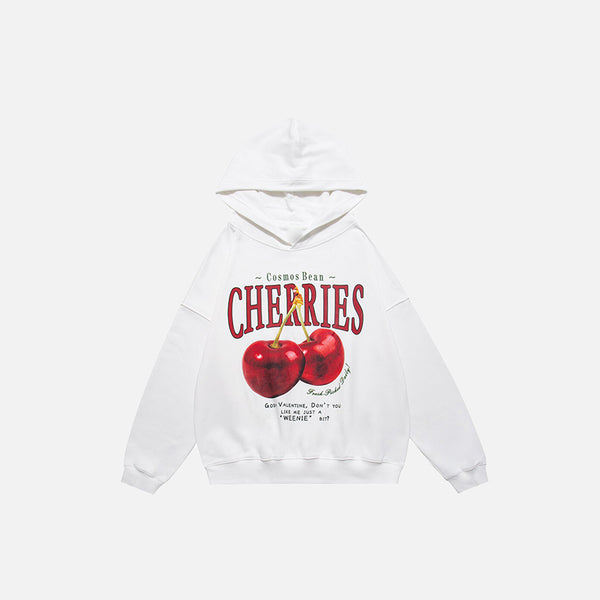 "Fruit Code" Cherries Print Hoodie