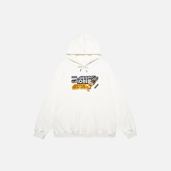 Letter Candy Print Oversized Hoodie