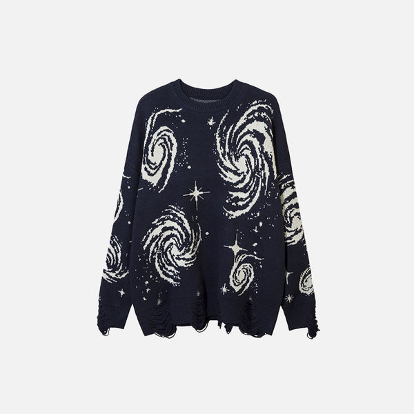 Starry Sky Knitted Ripped Sweater