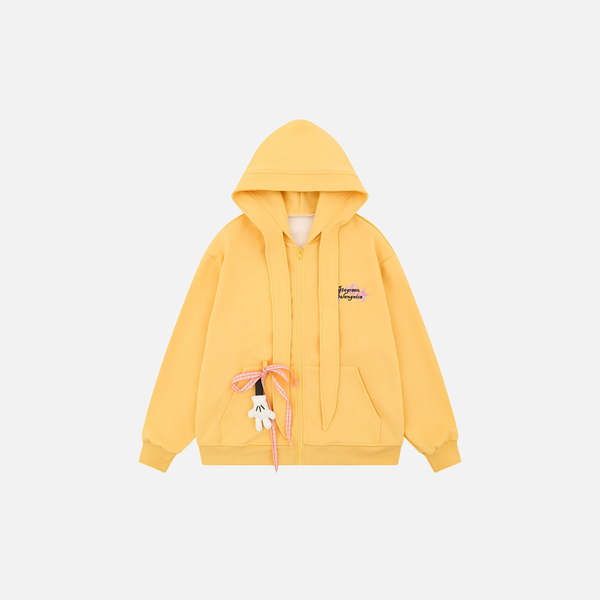 Unique American Vibe Loose Zip Hooded Sweatshirt