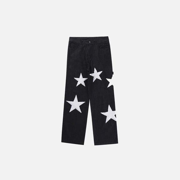 Embroidery Star Baggy Jeans