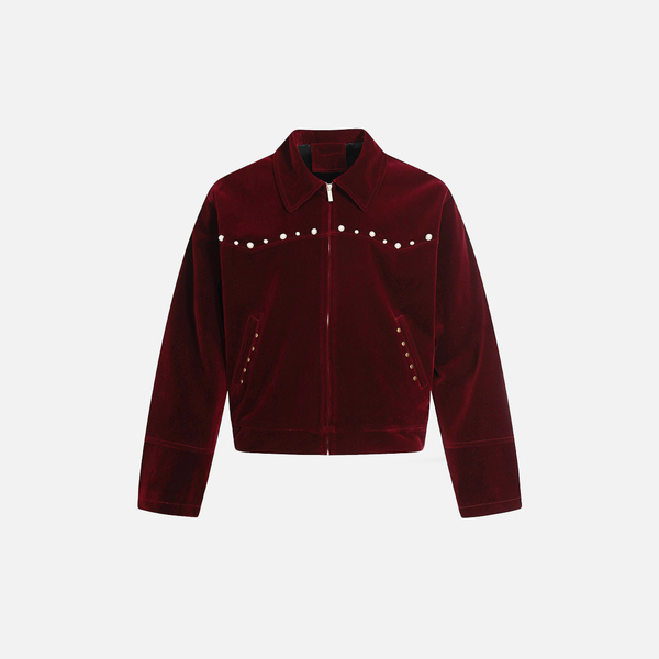 Streetwear Bold Vibe Metal Stud Zipper Furry Jacket