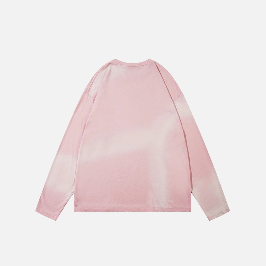 Back view of the pink Y2K Whispers In The Night T-shirt in a gray background