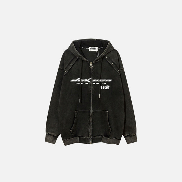 お*。様 unknown ziphoodie The Omniscient Black Zipper Hoodie – DAXUEN