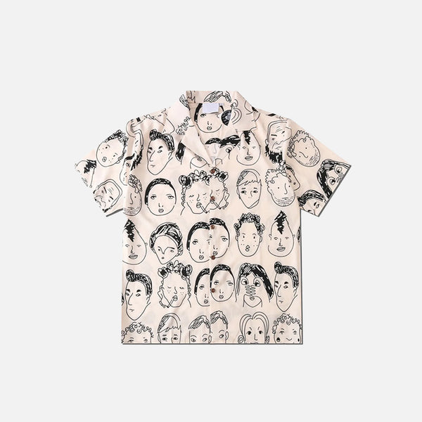 Vintage Faces Print Shirt