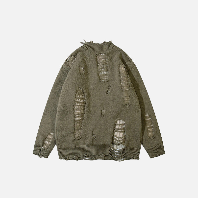 Y2K Ripped V-neck Knitted Cardigan – DAXUEN