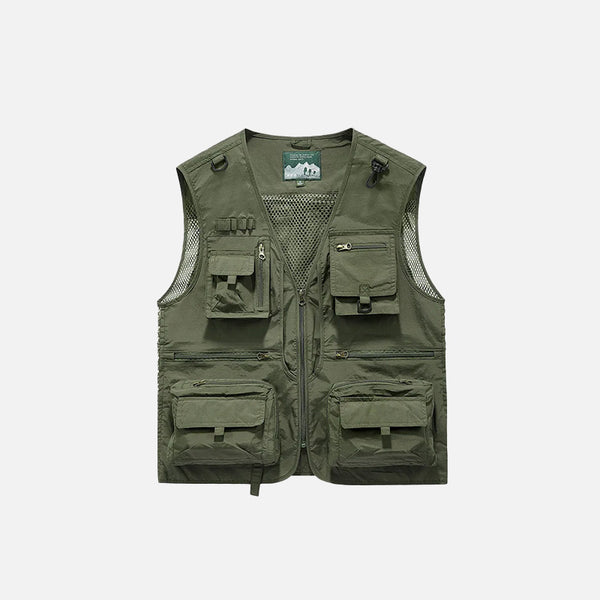 Multi-Pocket Breathable Cargo Vest
