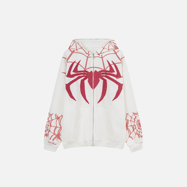 Y2K Spider Embroidery Oversized Hoodie