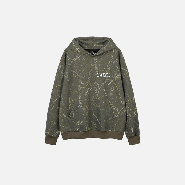 Gothic Punk Distressed Loose Fit Front Pocket Hoodie