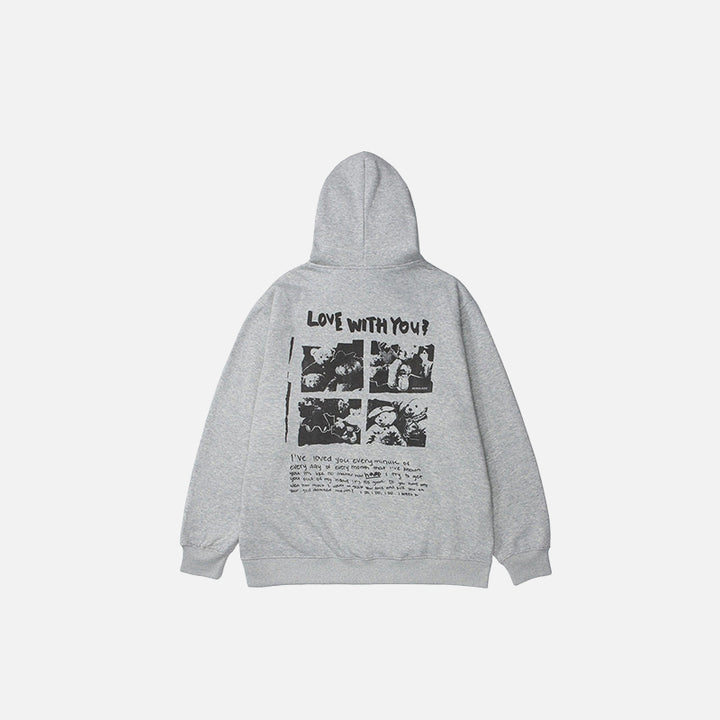 Gray color of the "love with you" hoodie