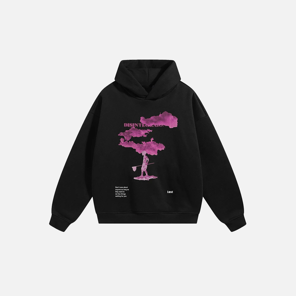 Pink Clouds Graphic Hip Hop Hoodie