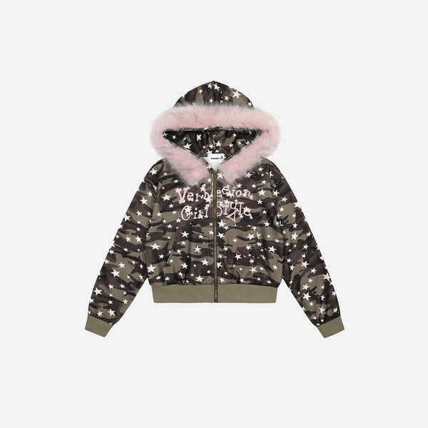 Vintage Streetwear Star Camo Kapuzenpullover