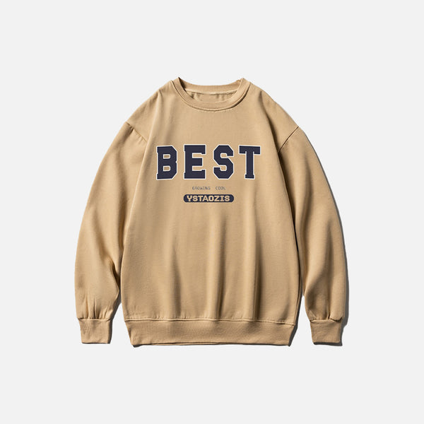 "Best" Print Oversized Sweatshirt