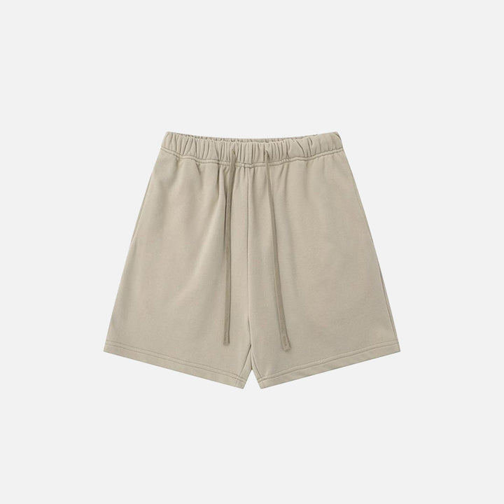 Front view of the khaki Loose Basketball Sports Shorts in a gray background 