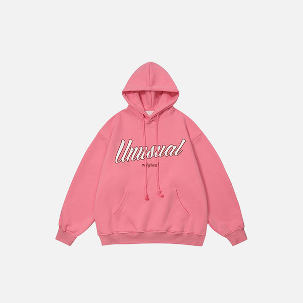 "Unusual" Letter Print Hoodie