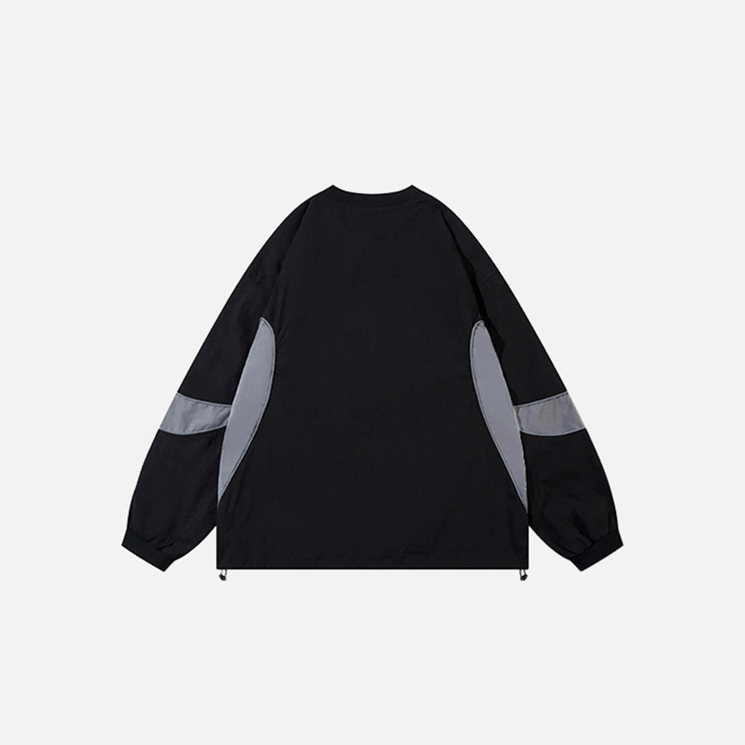 Back view of the black Neo Sport Pullover Sweatshirt in a gray background