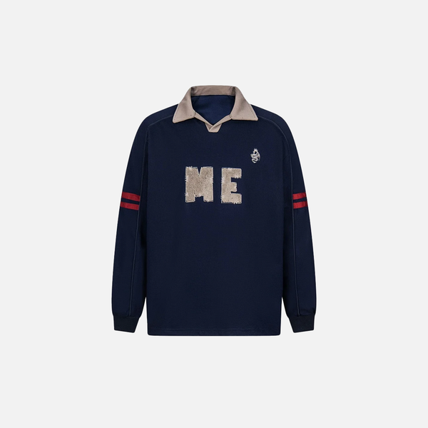 Contrast Paneled Retro Loose Fit Letter Embroidery Sweatshirt