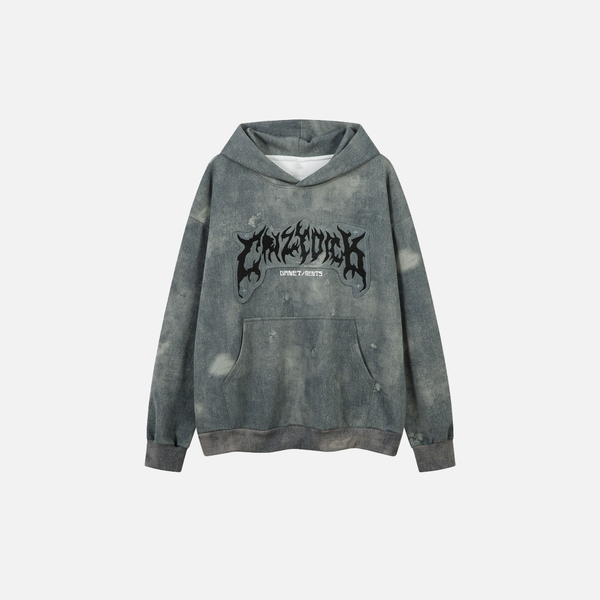 Streetwear Gothic Oversized Front Pocket Tie-Dye Hoodie