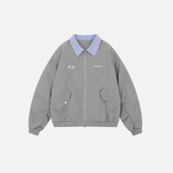 Autumn Oversized Retro Contrast Collar Flight Jacket