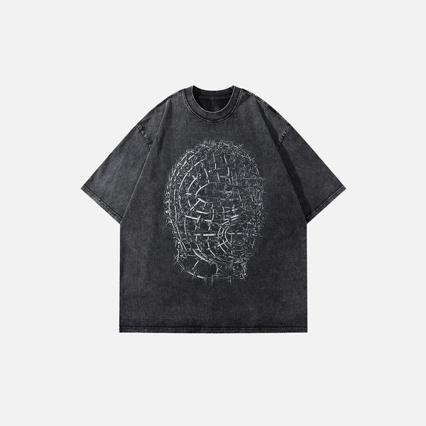 Vintage Spiny Mask Graphic Gothic T-Shirt