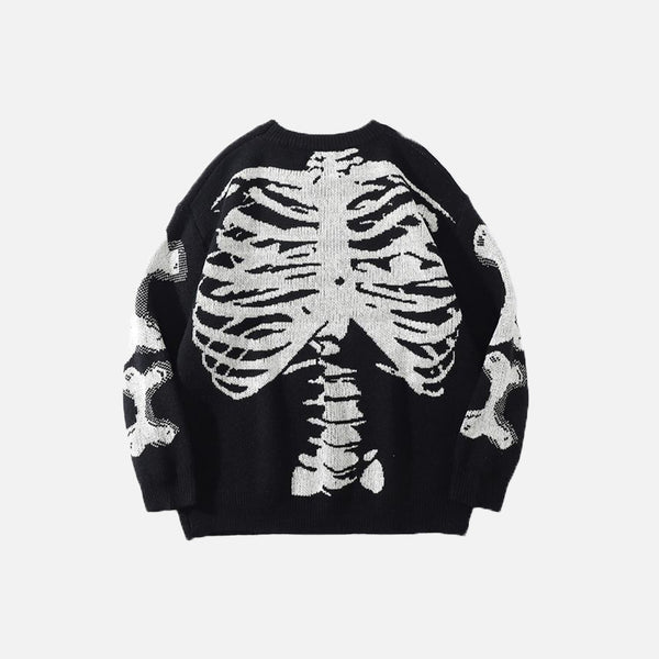 Vintage Skelett übergroßer Pullover