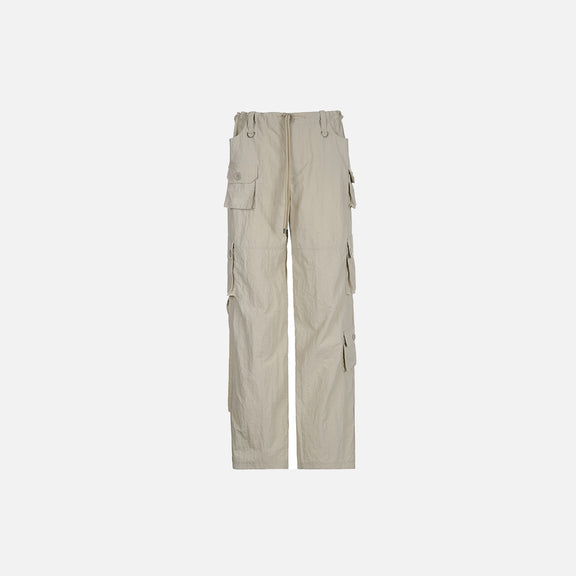 Patchwork Light Khaki Cargo Pants DAXUEN