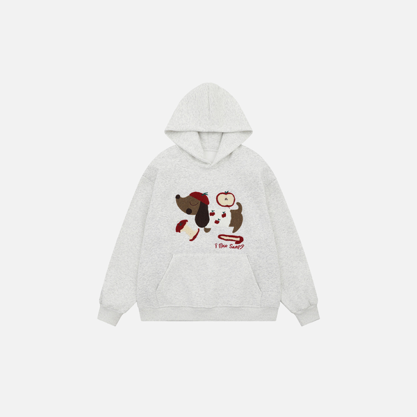 Y2K Cute Cartoon Dog Embroidered Hoodie