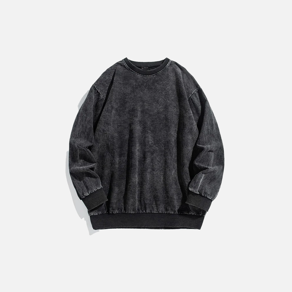 Versatile Gothic American Style Washed Sweatshirt