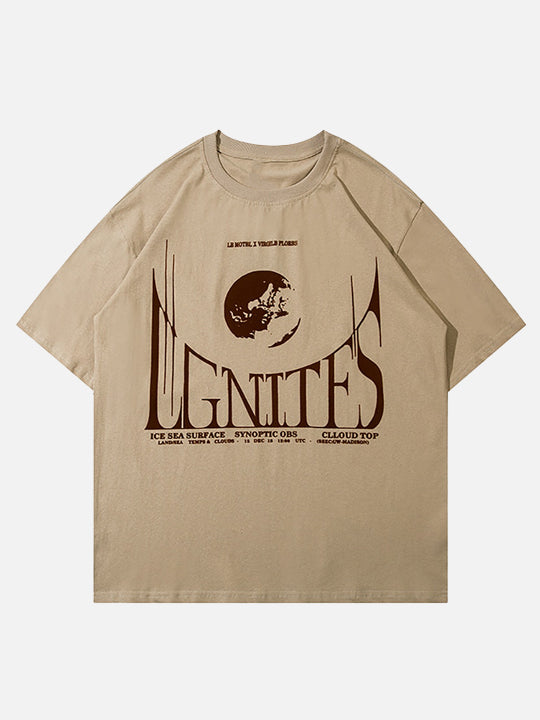 Lockeres T-Shirt mit Buchstaben-Print