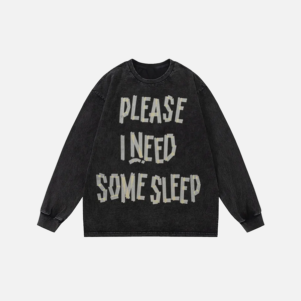 Black Lightweight Graphic Printed Long Sleeve T-Shirt