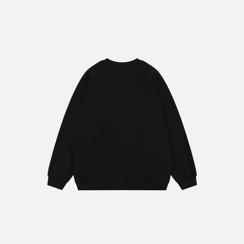 Back view of the black Shadow Silhouette Sweatshirt in a gray background