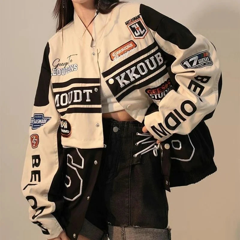 Autumn Streetwear Vintage Varsity Bomber Jacket – DAXUEN