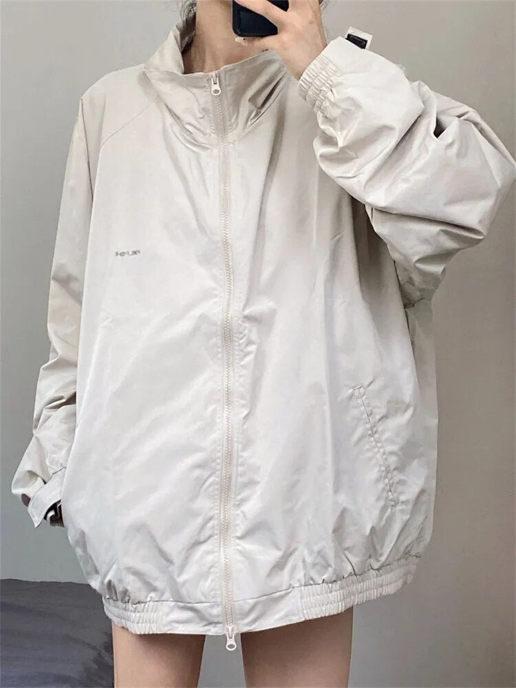 Womens oversized cheap windbreaker