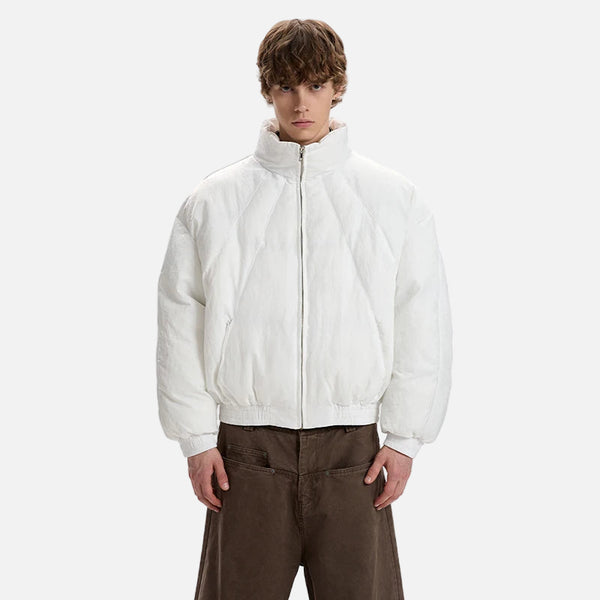 Stylish Winter Stand Neck Padded Puffer Jacket