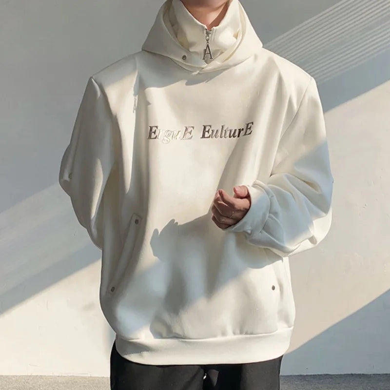 Model wearing the white Organic Nature Hoodie